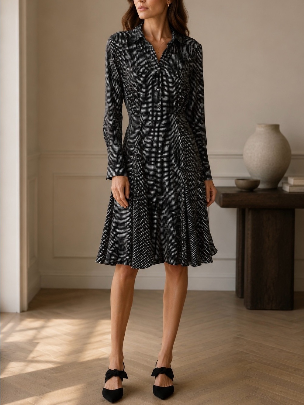 EQUIPMENT FEMME Bancort Flared Hem Shirtdress‎